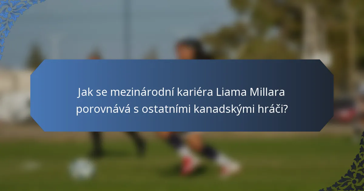 Jak se mezinárodní kariéra Liama Millara porovnává s ostatními kanadskými hráči?