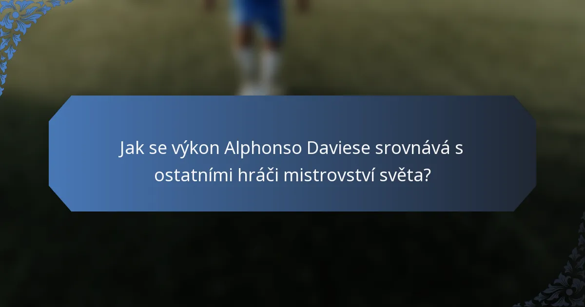 Jak se výkon Alphonso Daviese srovnává s ostatními hráči mistrovství světa?