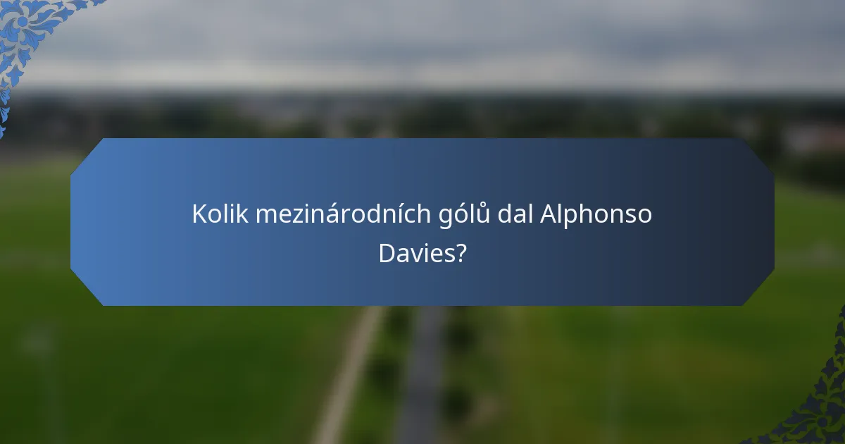 Kolik mezinárodních gólů dal Alphonso Davies?