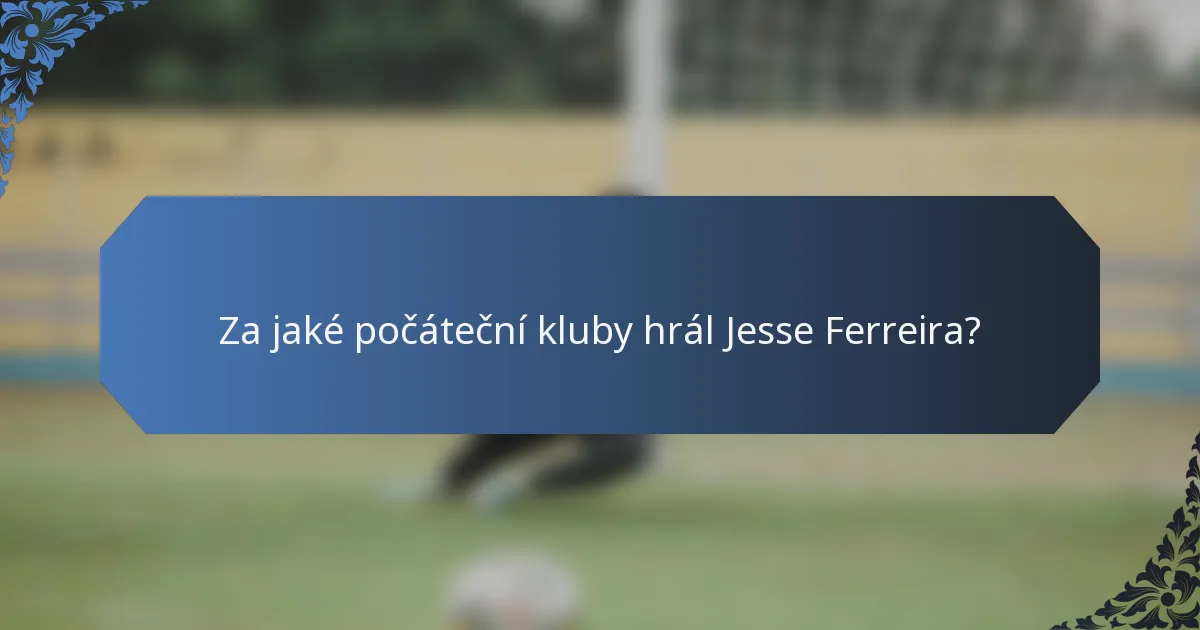 Za jaké počáteční kluby hrál Jesse Ferreira?